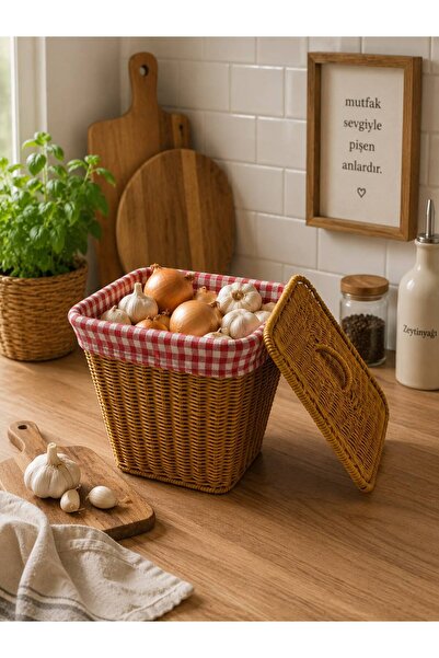 atölye +1 Rattan Sepet/Çok Amaçlı sepet/Patates Soğan Sepeti