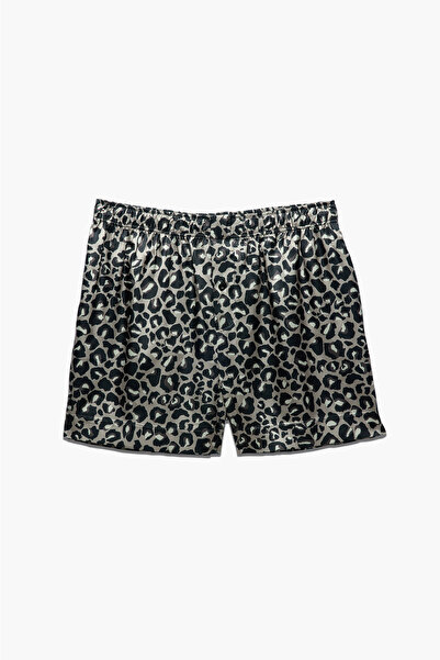 Paul Kenzie Desenli Erkek Saten Şort - Silky Leopard