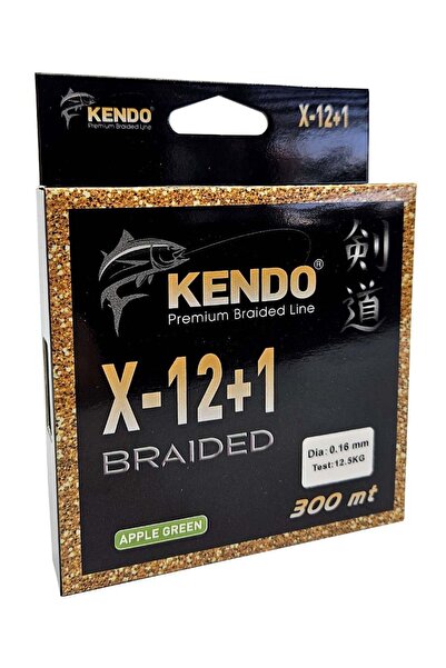 Kendo X-12+1 Braided 300m yeşil elma Örgü İp