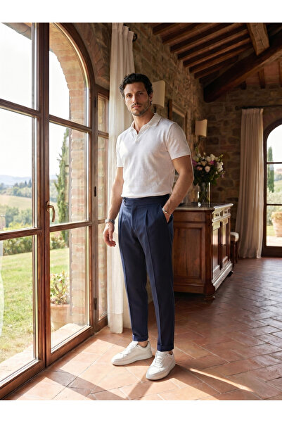 LUMAST Pantaloni din țesătură plisată, în tendința stilului Old Money