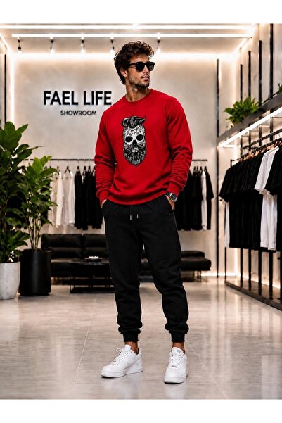 FAEL LİFE SET UNISEX CU GULER ROTUND ȘI PANTALONI DE TRENING CU IMPRIMEU KABA...