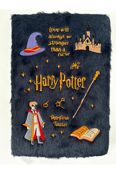 Harry Potter Peluş Kapaklı Nakış İşlemeli Defter