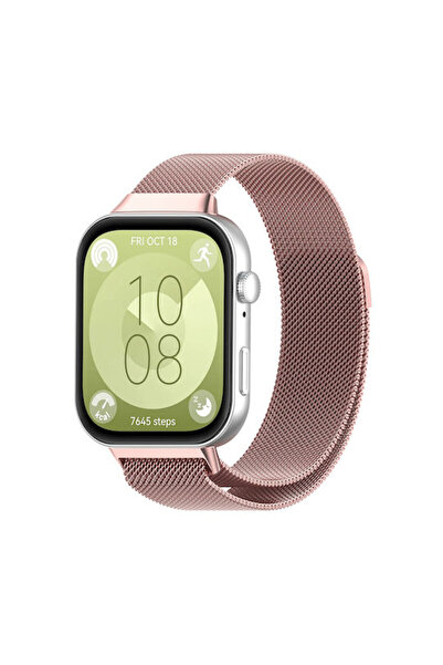 OEM Λουράκι Techsuit από Ανοξείδωτο Ατσάλι Ροζ (Huawei Watch Fit 3)