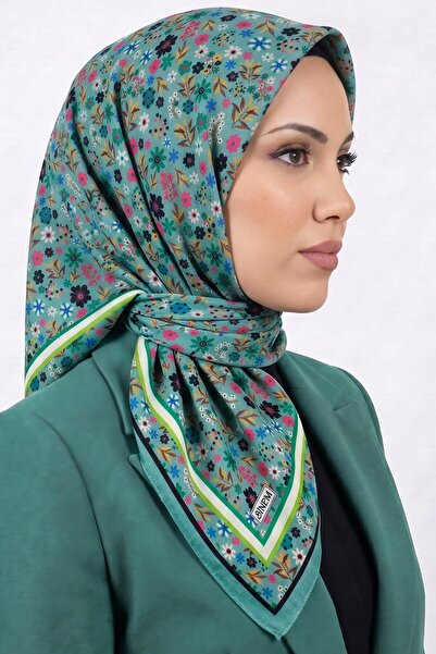 hadiora Women's Aqua Green Floral Stitched Writing Pad with Green Background