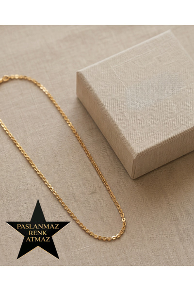 stainles steel 316L Steel Gold Thin Rings Women's Necklace 40 +5 cm Extension