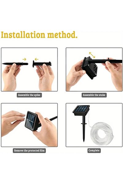 Schulzz Solar Güneş Enerjili Bahçe Su Geçirmez Korumalı Tüp Led Aydınlatma 10Metre 100Led