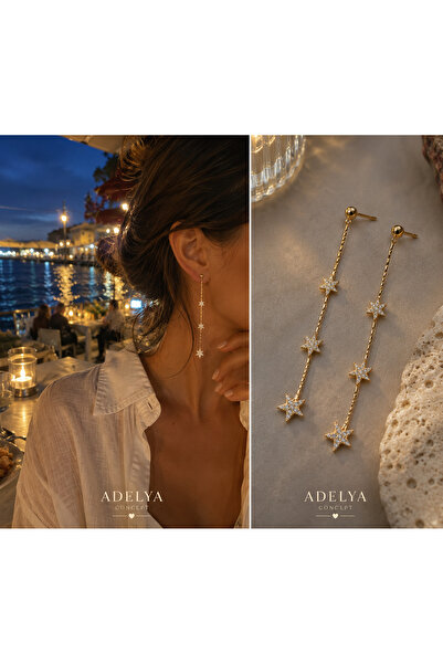 ADELYA CONCEPT Star Detailed Dangle Earrings