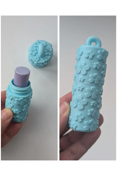 DU&ER Flower Patterned Lip Balm Keychain |   Lip Balm Carrying Device and Key...