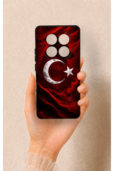 Vip Case Redmi Note 14 Pro 5G Uyumlu Kurt Türk Bayrağı Desenli Silikon Kılıf