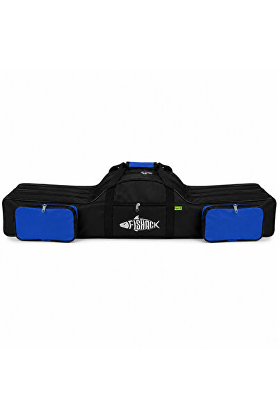 Fishack Olta/Kamış Çantası - - 3 Gözlü - Cepli - Siyah/Mavi - 120 cm