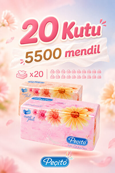 Peçito "5500" Double Layer Practical Wipes, Use as You Like (20Pcs)X(275Wipes)