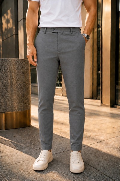 Ser Joven Pantaloni pentru bărbați, slim fit, din lycra, cu buzunare laterale...