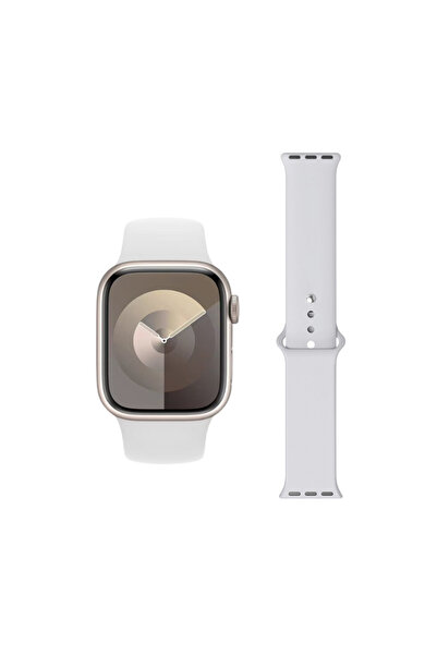 idei Λουράκι σιλικόνης για Apple Watch, 38/40 χιλιοστά, Μπεζ χρώμα, Ρυθμιζόμε...