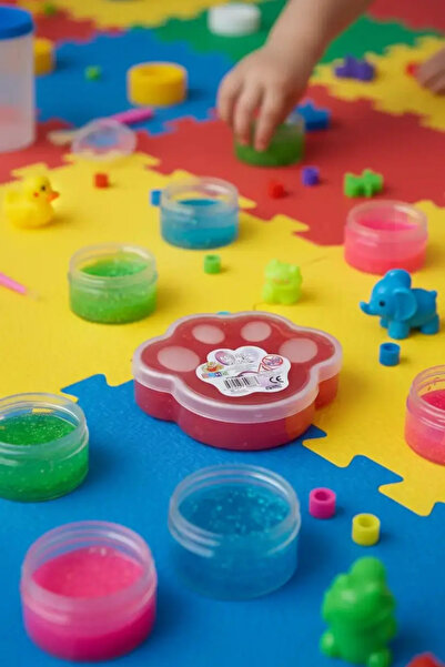 Miniso Sino metallic slime play gel 140 gr - flexible shiny texture in paw box