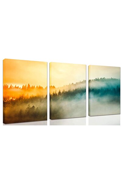 ALAYRA International Alayra 3 Panel Forest Canvas Wall Art for Living Room,Be...