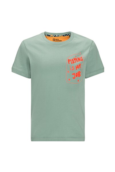 Jack Wolfskin Tricou pentru copii Villi-Verde/Portocaliu-116 cm
