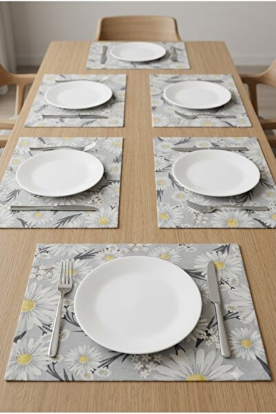 Rona Home Set de 6 suporturi de farfurii rezistente la pete, din material tex...