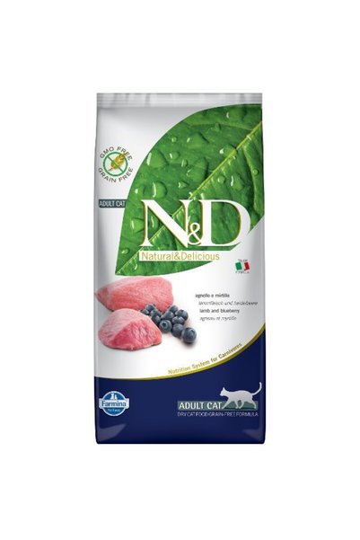 Farmina N&D Lamb&Blueberry Hrană uscată pentru pisici adulte 5kg