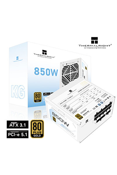 ThermalRight KG‑850‑W 850W أبيض ATX 3.1 ذهبي مزود طاقة معياري بالكامل