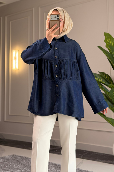 Suede Style 6135 - Jachetă din denim elegantă și confortabilă, cu nasturi, tu...