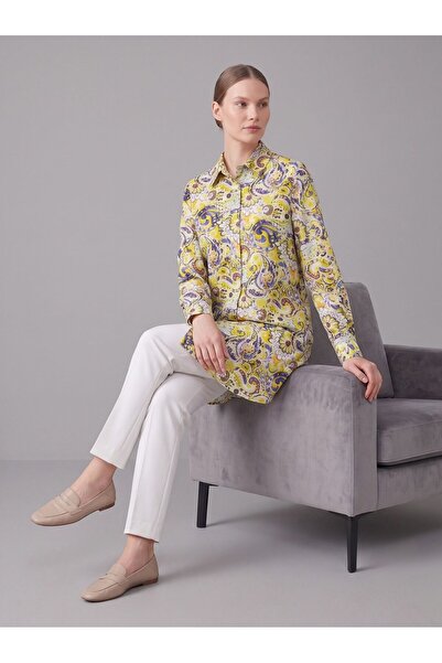 LARCH EXCLUSİVE LİLYUM BAMBU ŞAL DESEN GÖMLEK