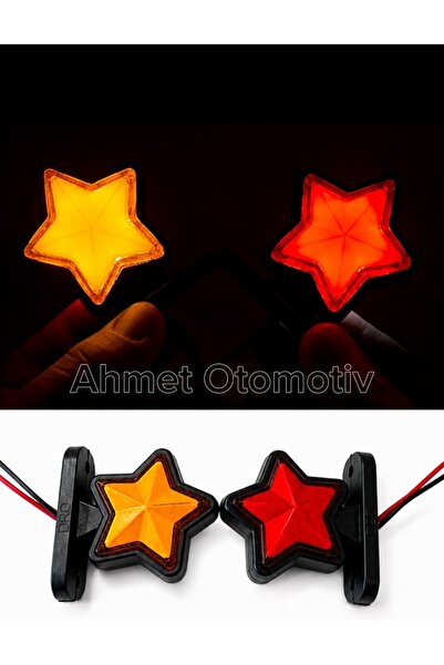 AHMET OTOMOTİV (1 ADET) MİNİ TAKOZ YILDIZ MODEL LED LAMBA SARI-KIRMIZI 12VOLT...