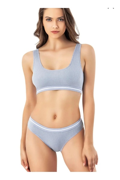 Kaşkorse Bikinili Pedli Büstiyer Takım