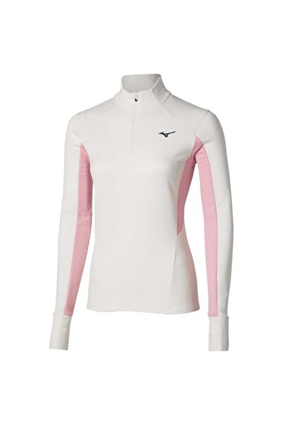 MIZUNO Bluză de alergare pentru femei Active Warm FW 2025 - Alb/Roz - M