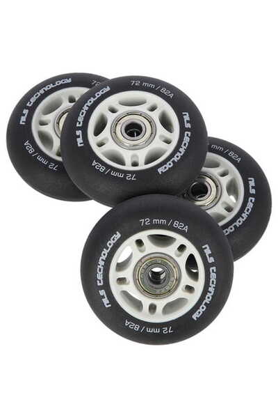 Nils Extreme PU 72x24 82A NEGRU MAT (4 buc.) ABEC-9 (8 buc.) SET