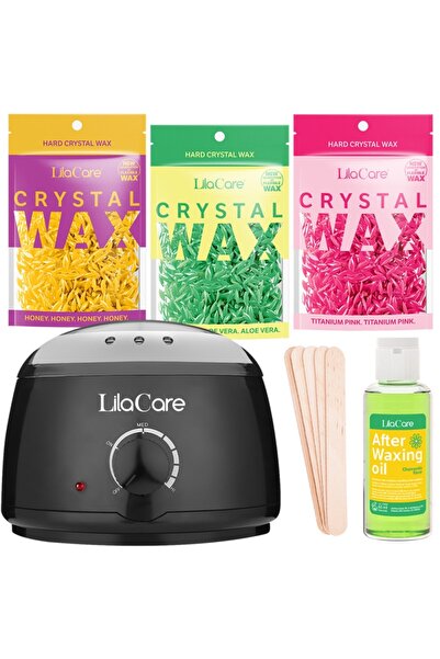 Lila Care Kit epilare ceara granule cu aparat de epilat cu ceara, ulei dupa e...