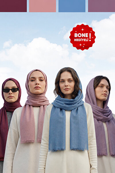 Kamer Scarf Pure Line Series Cotton Comfort Shawl 4-Pack