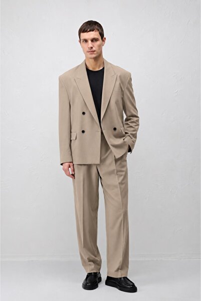 Antioch Bej Relaxed Fit Erkek Blazer Ceket
