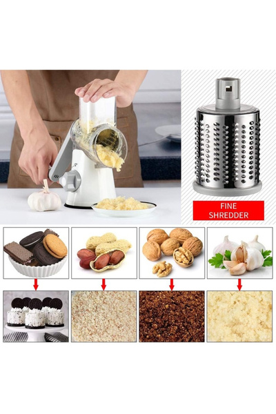 OEM Razatoare Manuala cu Manivela Inox Alimentar, 430 3 Lame Interschimbabile...