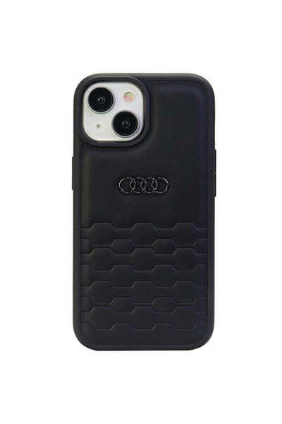 Audi Husă GT din piele ecologică pentru iPhone 15 Plus 6.7 ", Negru, Negru, R...