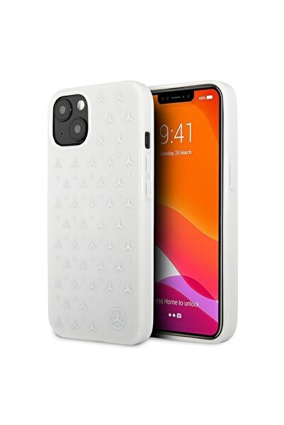 MERCEDES Husă MEHCP13SESPWH cu model stele, pentru iPhone 13 mini, albă, argi...