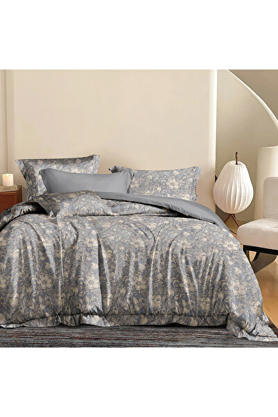 Beauty Home Σετ σεντόνια υπέρδιπλα με λάστιχο Memories Art 12679 165x200+30 Γκρι