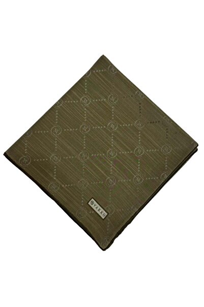 Vakko Pamuk İpek Monogram Eşarp 42139-Haki