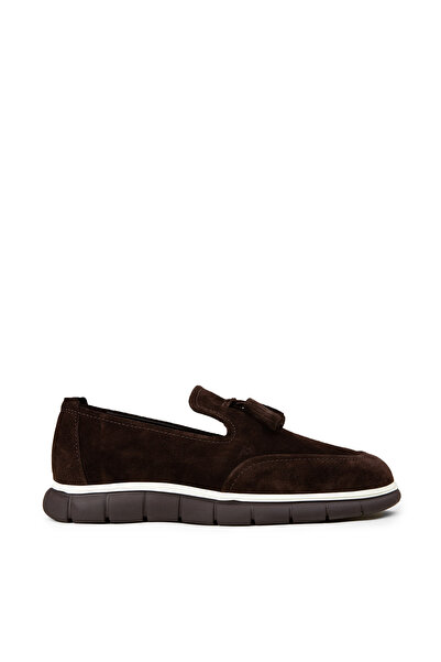 Deery Men's Genuine Suede Brown Tassel Loafer