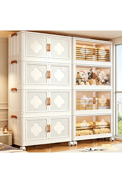 Vitakit Stackable clothing storage box, equipped with swivel wheels and magne...
