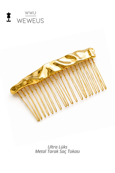 Weweus Cataramă de lux din metal de culoare aurie