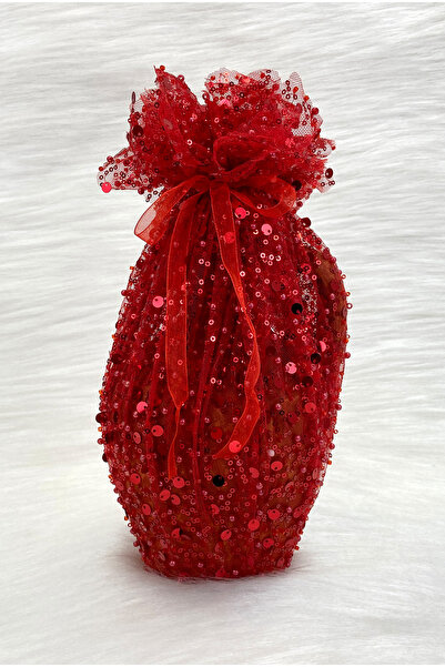 ZEYMERADE Red Test, Sparkling Sequins and Beads Decorated Bridal Henna Night ...