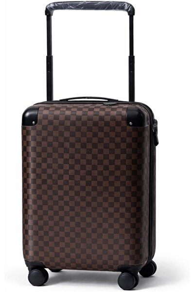 PK PARTNER Cabin Size Hand Carry on Luggage, 20 Inch, ABS Hard Shell Suitcase with Spinner Wheels and Secure Lock, 7-9 kg Capacity (BROWN)