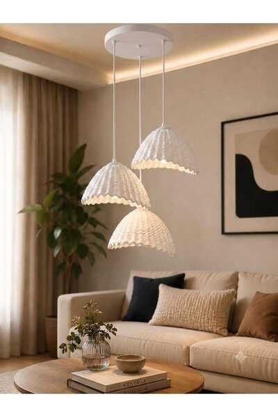 TIGEA Accessories LOTUS 3LÜ SARKIT AVİZE SALON OTURMA ODASI AVİZE