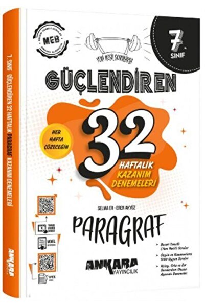 Ankara Yayıncılık 7. Sınıf Paragraf Deneme 32 Haftalık Kazanım (iadesiz)