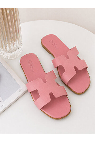 GNS Shoes Γυναικείες παντόφλες HELEN Pink από γνήσιο δέρμα