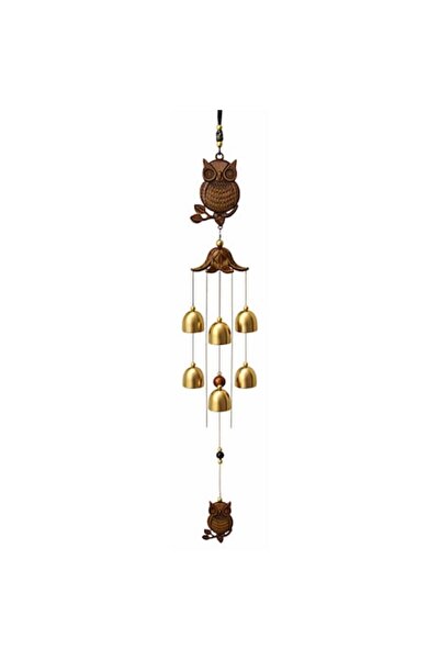 BLA BLA FOAM Clopoței de vânt decorativi cu bufniță, 6 clopoței metalici, lun...