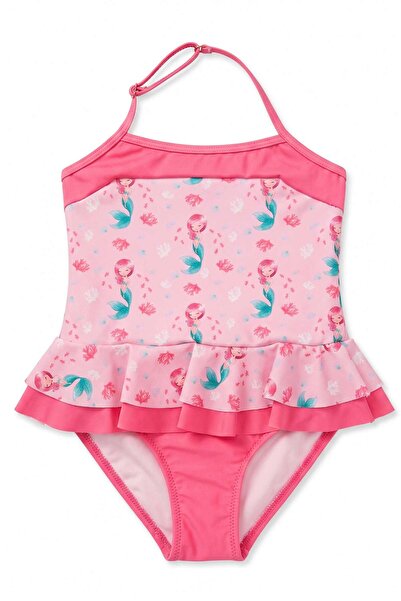 OBJE Girl's Mermaid Pattern Strapless Swimsuit