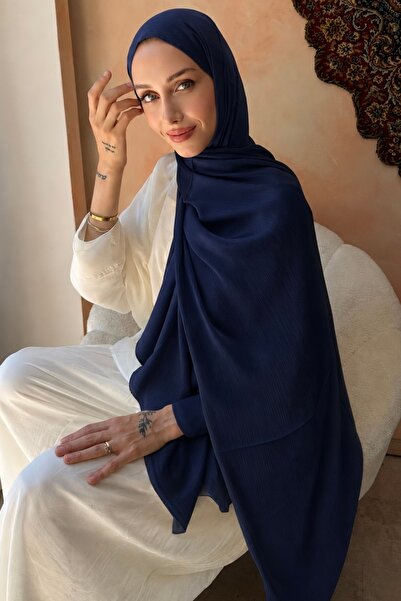 İmajButik Lacivert Abiye Safir İpek Şal