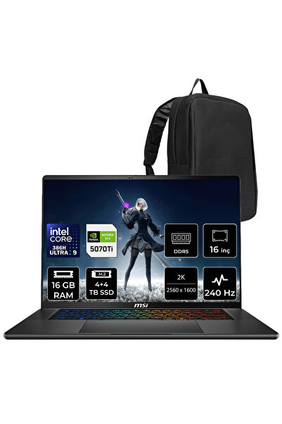 MSI Stealth 16 AI+ Intel Core Ultra 9-386H RTX 5070 Ti 12GB 125W 16GB RAM 4TB...