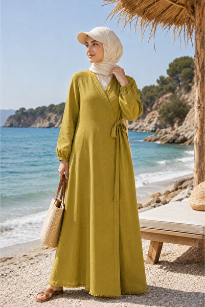me like home Sarı Müslin Ev-Namaz Elbisesi